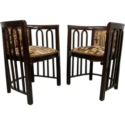 Pamono Set of Fledermaus Armchairs by Josef Hoffmann for Thonet, 1907