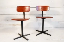 Pamono Set of Industrial School Chairs, 1960s Clearance