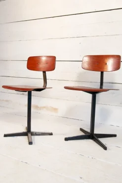 Pamono Set of Industrial School Chairs, 1960s Clearance