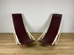 Pamono Set of Italian Painted Iron and Leather Deckchairs, 1950s Outlet