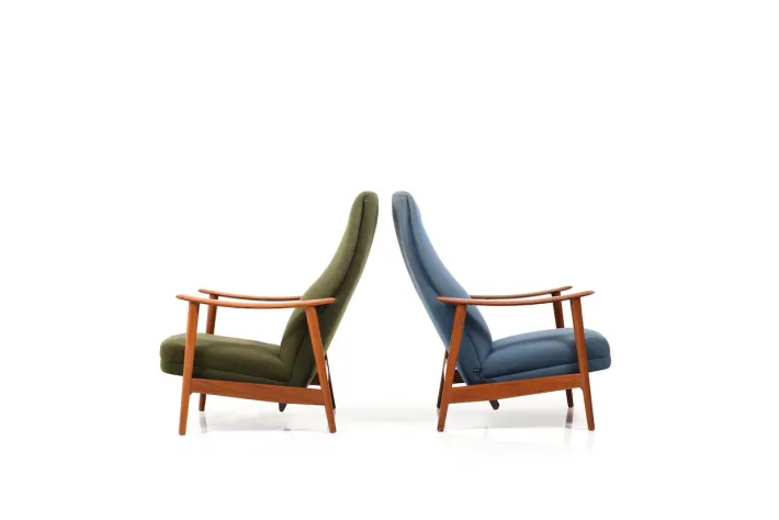 Pamono Set of Mid-Century Danish Teak Reclining Lounge Chairs, 1960s Discount