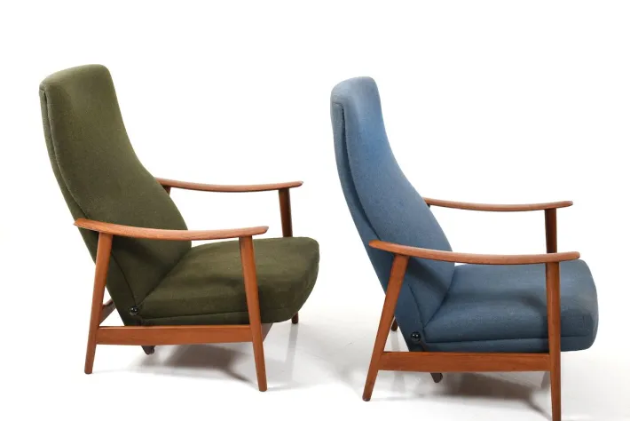 Pamono Set of Mid-Century Danish Teak Reclining Lounge Chairs, 1960s Discount