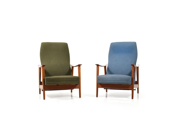 Pamono Set of Mid-Century Danish Teak Reclining Lounge Chairs, 1960s Discount