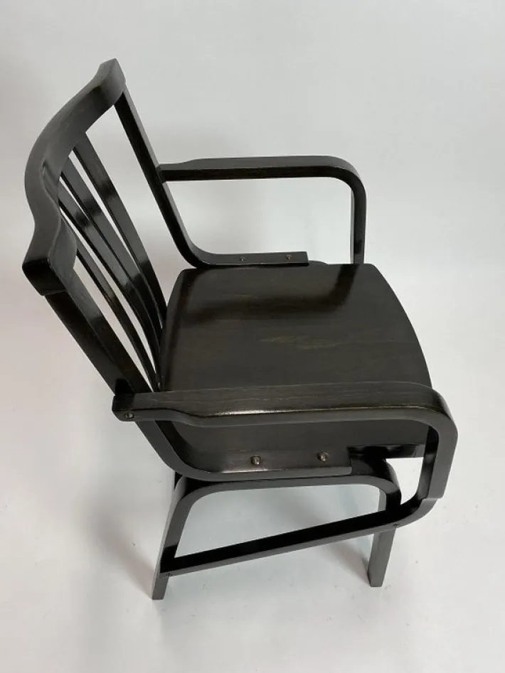 Pamono Set of Mid-Century Modern Black Armchairs from Thonet, 1950s Sale