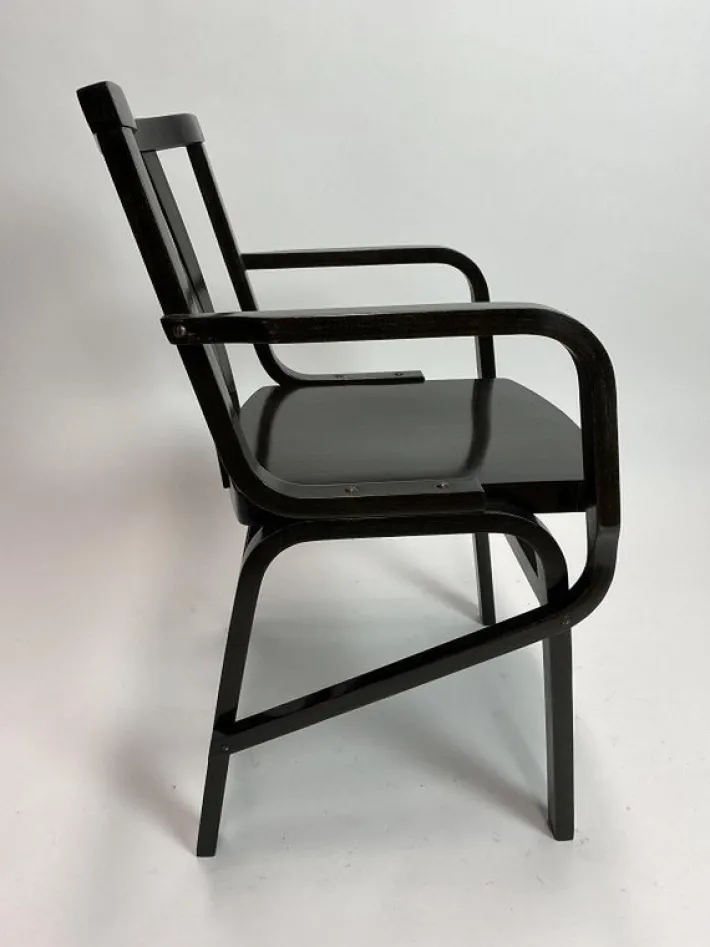 Pamono Set of Mid-Century Modern Black Armchairs from Thonet, 1950s Sale