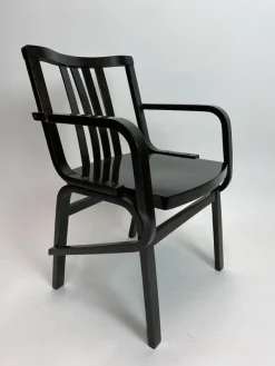 Pamono Set of Mid-Century Modern Black Armchairs from Thonet, 1950s Sale