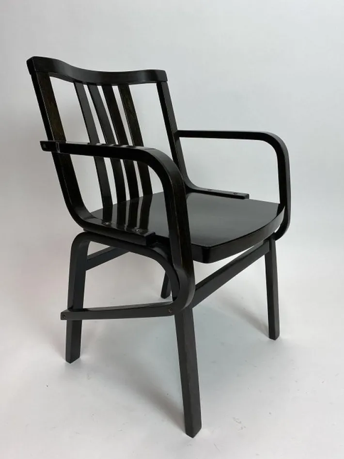 Pamono Set of Mid-Century Modern Black Armchairs from Thonet, 1950s Sale