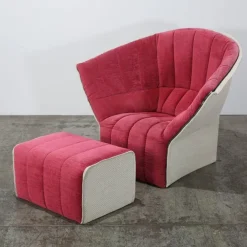 Pamono Set of Moël Armchair and Ottoman attributed to Inga Sempé for Ligne Roset, Set of 2 New
