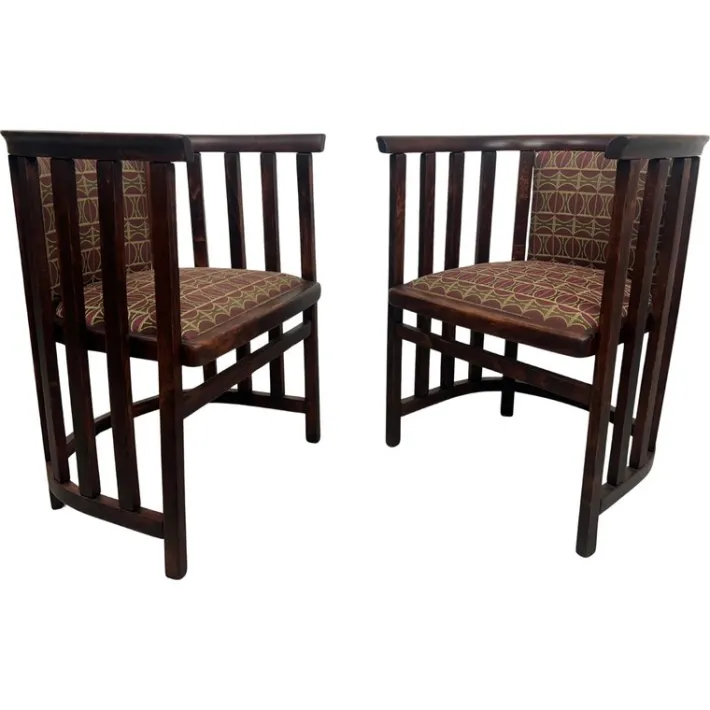 Pamono Set of Secession Fledermaus Armchairs by Josef Hoffmann, 1920s Clearance