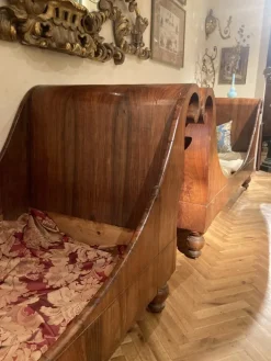 Pamono Set of 19th Century Italian Empire Flamed Walnut Sleigh Beds or Daybeds Outlet