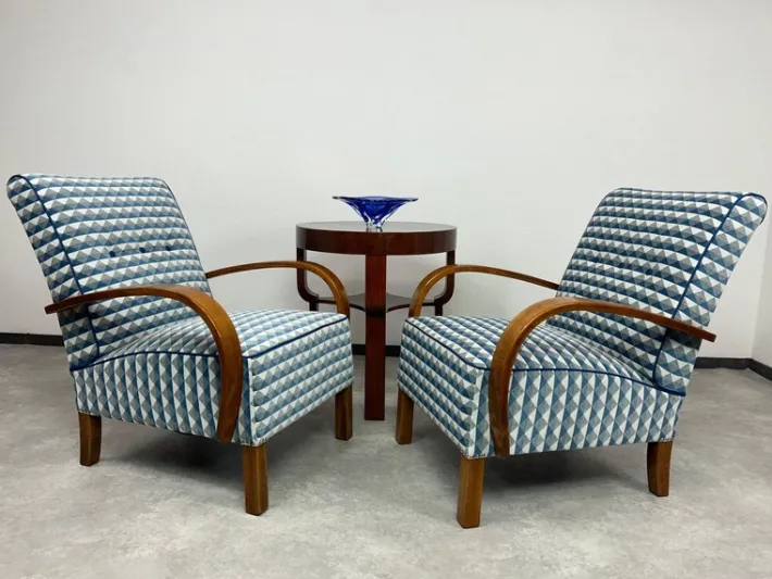 Pamono Set of Vintage Art Deco Lounge Chairs by Jindřich Halabala, 1930s Hot