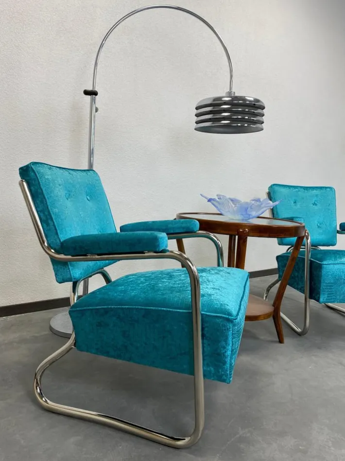 Pamono Set of Vintage Bauhaus Armchairs in Chrome, 1930s Sale