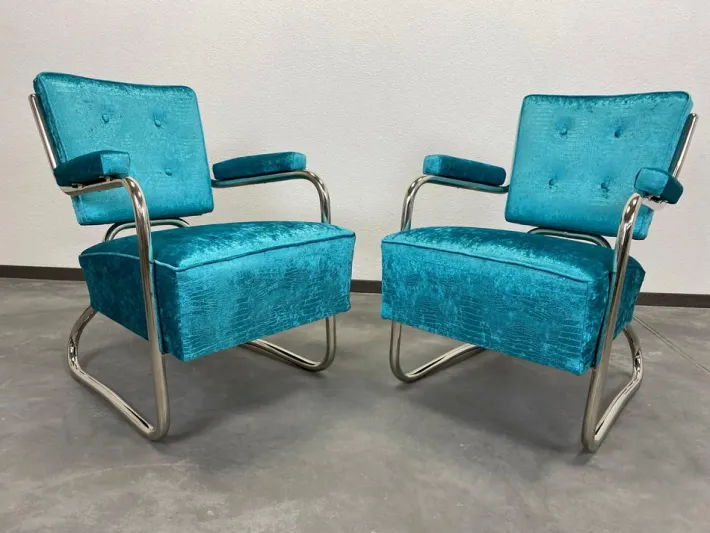 Pamono Set of Vintage Bauhaus Armchairs in Chrome, 1930s Sale
