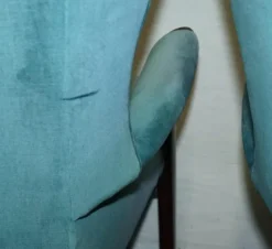 Pamono Set of Vintage Blue Fabric Wingback Chairs Sale