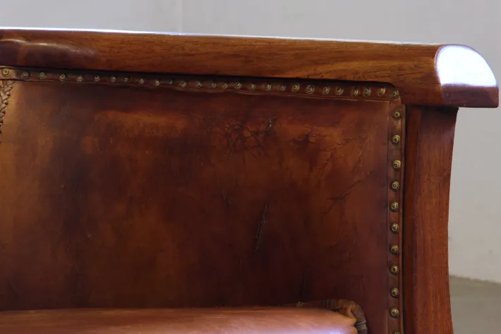 Pamono Set of Vintage Club Chairs in Leather, 1920s