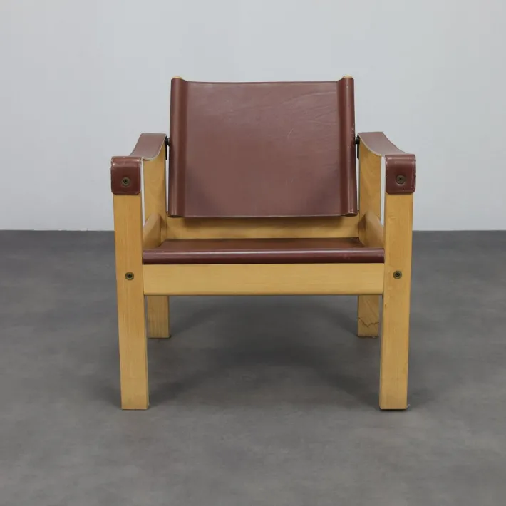 Pamono Set of Vintage Lounge Chairs in Teak and Saddle Leather by Karl Heinz Bergmiller for Escriba, 1970s Discount