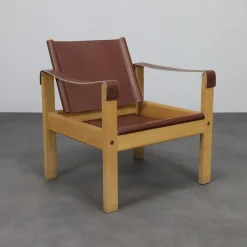 Pamono Set of Vintage Lounge Chairs in Teak and Saddle Leather by Karl Heinz Bergmiller for Escriba, 1970s Discount