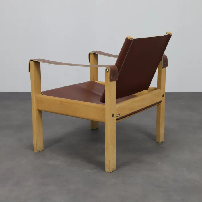 Pamono Set of Vintage Lounge Chairs in Teak and Saddle Leather by Karl Heinz Bergmiller for Escriba, 1970s Discount