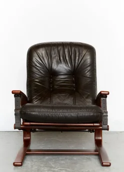 Pamono Set of Vintage Scandinavian Armchair with Ottoman by Arnt Lande for Westnofa, 1970s Hot
