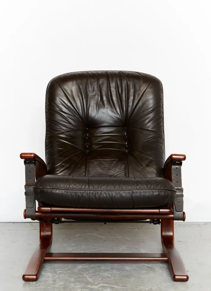 Pamono Set of Vintage Scandinavian Armchair with Ottoman by Arnt Lande for Westnofa, 1970s Hot