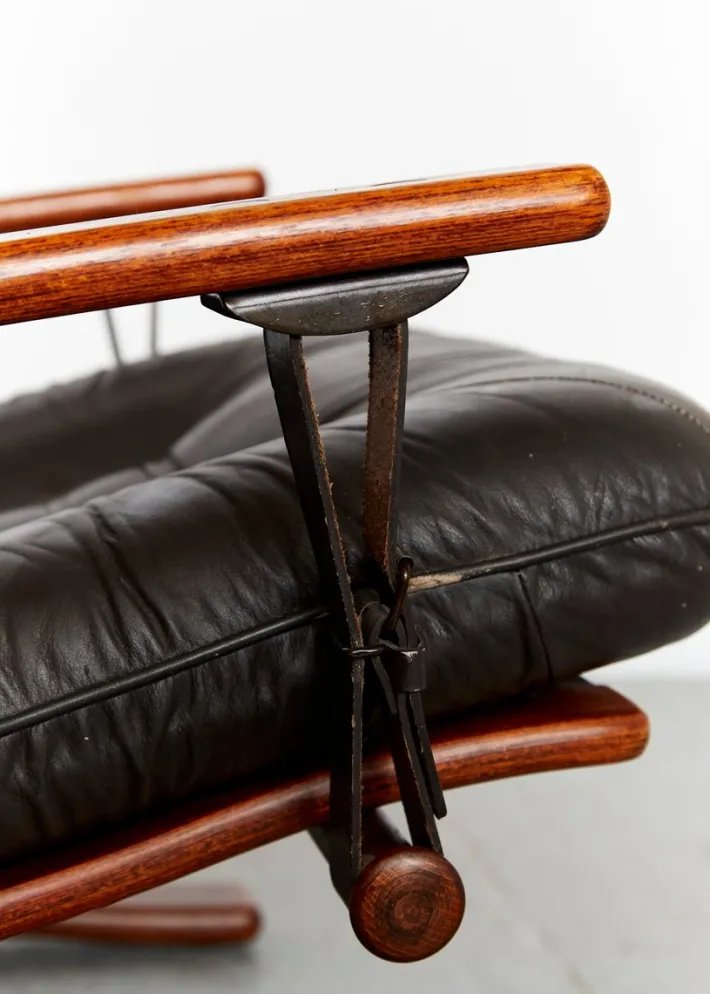 Pamono Set of Vintage Scandinavian Armchair with Ottoman by Arnt Lande for Westnofa, 1970s Hot