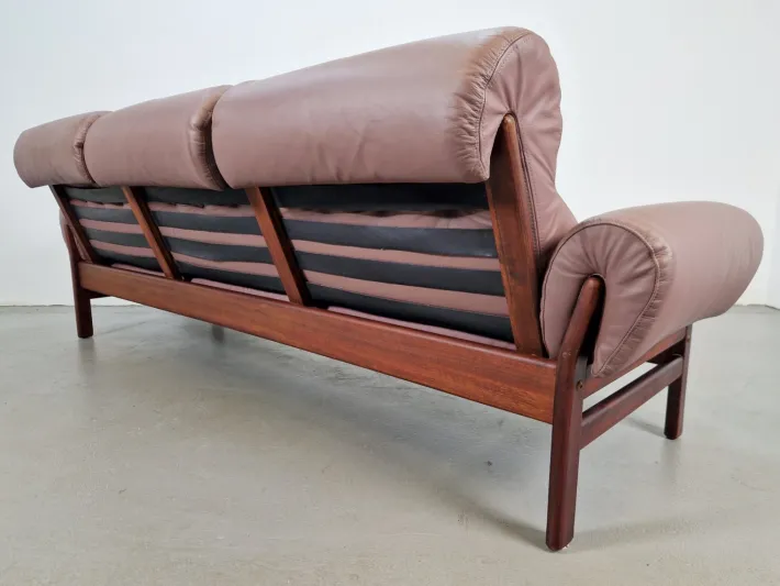Pamono Set of Vintage Teak & Leather Sofa & Armchair from Coja, Sweden, 1960s Outlet