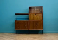 Pamono Shelving Unit Desk in Teak and Walnut from Vanson, 1950s Best