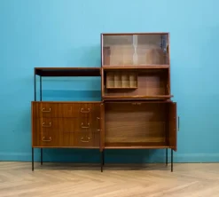 Pamono Shelving Unit Desk in Teak and Walnut from Vanson, 1950s Best