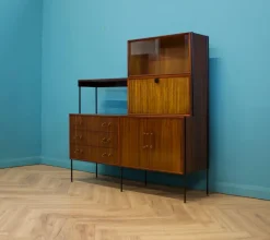 Pamono Shelving Unit Desk in Teak and Walnut from Vanson, 1950s Best