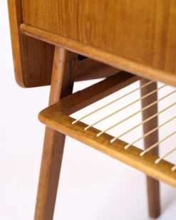 Pamono Side Table in Teak with Drawer and Wicker Shelf, 1960s Discount