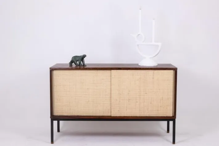 Pamono Sideboard in Wenge and Raffia by Martin Visser, 1970s Sale