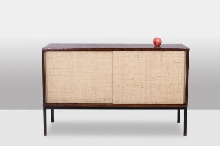 Pamono Sideboard in Wenge and Raffia by Martin Visser, 1970s Sale