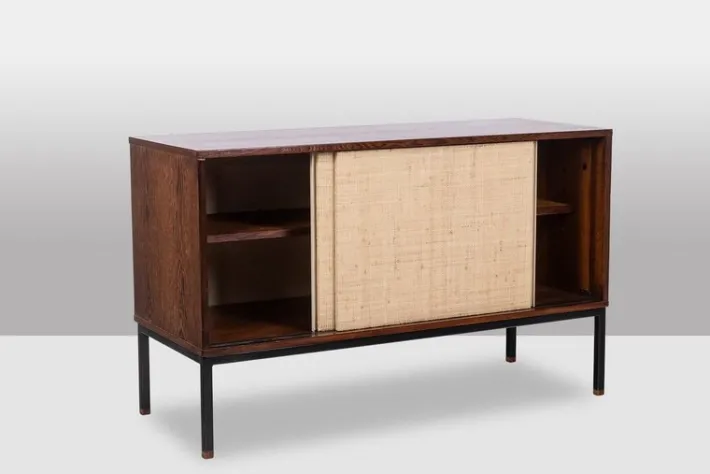 Pamono Sideboard in Wenge and Raffia by Martin Visser, 1970s Sale