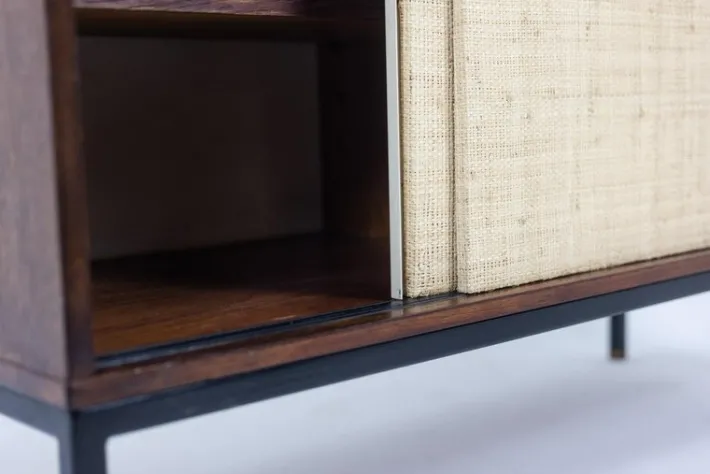 Pamono Sideboard in Wenge and Raffia by Martin Visser, 1970s Sale