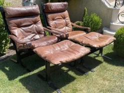 Pamono Siesta Lounge Chairs and Footstools by Ingmar Relling, Set of 4 Hot