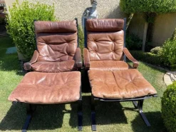 Pamono Siesta Lounge Chairs and Footstools by Ingmar Relling, Set of 4 Hot