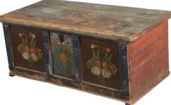 Pamono Small Antique Chamfered Chest in Softwood, 1897 Hot