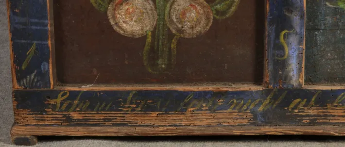 Pamono Small Antique Chamfered Chest in Softwood, 1897 Hot