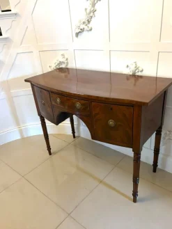 Pamono Small Antique George III Figured Mahogany Bow Front Sideboard, 1800s Online