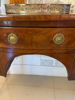 Pamono Small Antique George III Figured Mahogany Bow Front Sideboard, 1800s Online