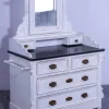 Pamono Small Antique White Pine Chest of 4 Drawers with Marble Top and Mirror, Late 19th Century Outlet