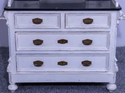 Pamono Small Antique White Pine Chest of 4 Drawers with Marble Top and Mirror, Late 19th Century Outlet
