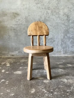 Pamono Small Children's Chair in Natural Blond Teak with Three-Bar Back Hot