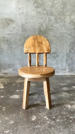 Pamono Small Children's Chair in Natural Blond Teak with Three-Bar Back Hot