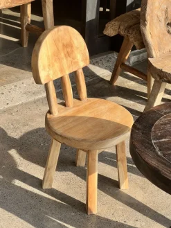 Pamono Small Children's Chair in Natural Blond Teak with Three-Bar Back Hot