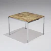 Pamono Small Square Onyx and Metal Coffee Table, 1960s Best