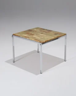 Pamono Small Square Onyx and Metal Coffee Table, 1960s Best