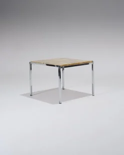 Pamono Small Square Onyx and Metal Coffee Table, 1960s Best