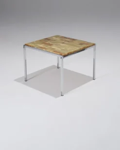 Pamono Small Square Onyx and Metal Coffee Table, 1960s Best