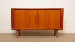 Pamono Small Vintage Teak Sideboard with Sliding Doors, 1960s Discount